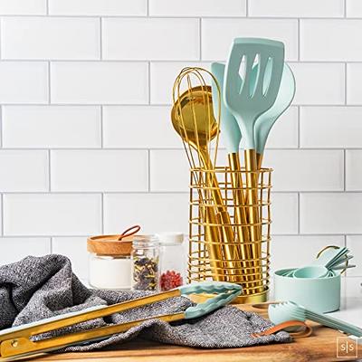 Teal Kitchen Utensils Set with Holder - 17PC Teal & Gold Cooking Utensils  for Nonstick Cookware Includes Gold Utensil Holder - Teal Kitchen  Accessories and Decor - Yahoo Shopping