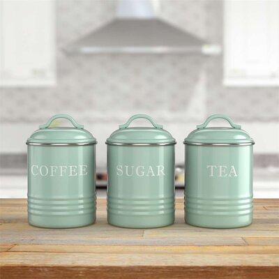 Kitchen Canister Rustic Coffee Tea Sugar Container Airtight Coffee Canister  Metal Storage Jar for Tea Sugar