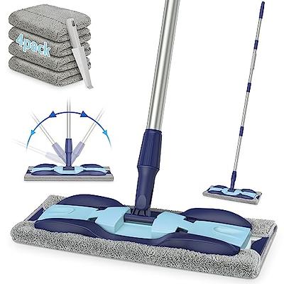  Microfiber Dust Mop for Hardwood Floors - MANGOTIME Dry Floor  Mop for Floor Cleaning Hardwood Wood Tile Vinyl Laminate, Wet Flat Mop with  4 Washable Reusable Microfiber Pads and Aluminum Mop