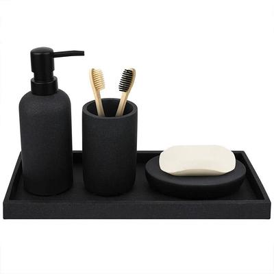 Dracelo 4-Piece Bathroom Accessory Set with Toothbrush Holder