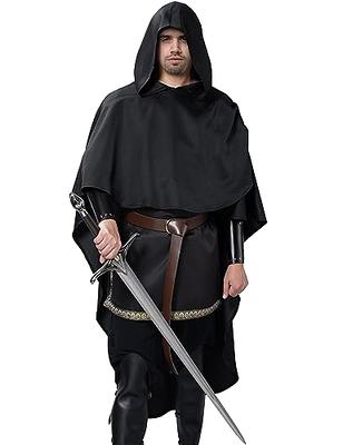 Missanabie Medieval Renaissance Cloak Vintage Cape Retro Knight Witches  Wizards Cloak Cosplay Warror Hood Capelet Costume(Black M) - Yahoo Shopping