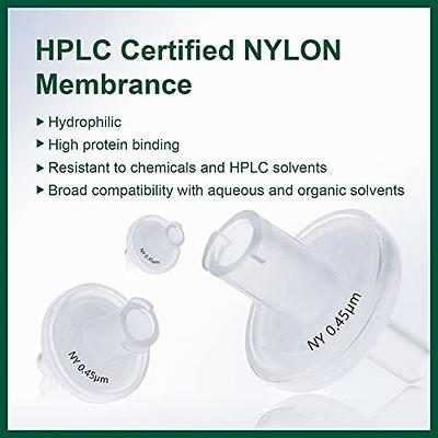 Sterile Syringe Filter Nylon Hydrophilic Filtration 0.22um Pore Size, 25mm  Membrane Diameter Sterile Nylon Membrane Individually Packed 20/pk by Labfil