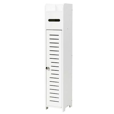 Angeles Home 14.5 in. W x 14.5 in. D x 63 in. H Gray Freestanding Narrow Storage Linen Cabinet for Bathroom