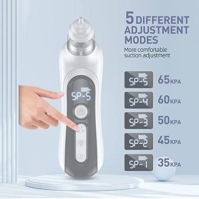 Nasal Aspirator for Baby, Electric Baby Nose Sucker with Adjustable 3  Levels Suction, Rechargeable Booger Sucker for Babies with 8 Light Modes  and 3