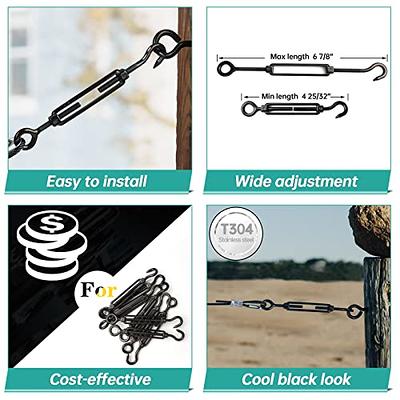 Muzata 5Pack M5 Black Hook and Eye Turnbuckle Heavy Duty for Cable Railing Wire  Rope Hardware String Light Hanging Tension Wire Kit Stainless Steel CN10 -  Yahoo Shopping