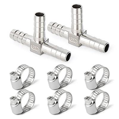 Beduan Stainless Steel 1/4 Hose Barb 3 Way Y Shaped Union Home Brew Fitting