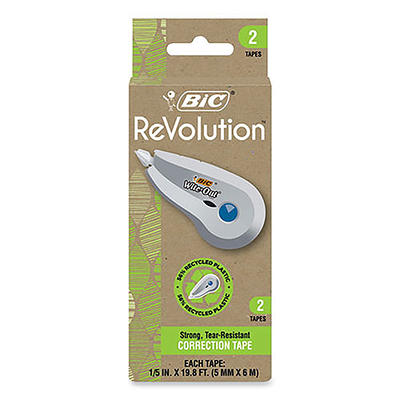 BIC Wite-Out Brand EZ Correct Correction Tape, 39.3 Feet, 2-Count Pack of  white Correction Tape, Fast, Clean and Easy to Use Tear-Resistant Tape