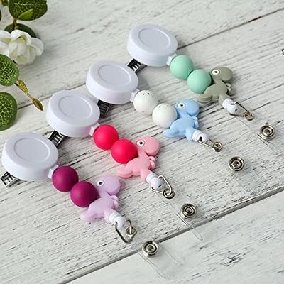 Badge Reel, Nurse Badge Reels Retractable Cute Silicone Beaded