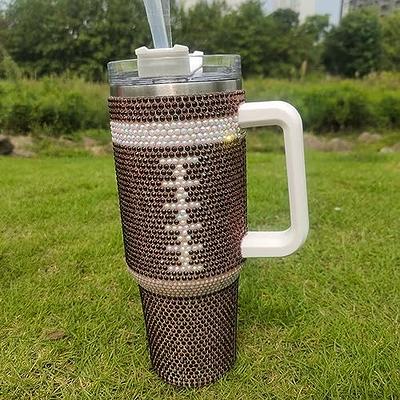 MYHOBBY Crystal 40 Oz Tumbler with Handle,Football Stainless Steel Water  Bottle Double Wall Insulated Travel Mug,Good Gift For Ball Game Lover,Brown  - Yahoo Shopping