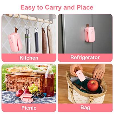 Chip Bag Sealer, Mini Food Bag Heat Sealer, Air Lock Bag Resealer, Fresh  Bag Sealer, HandHeld Mini Portable Heat Sealer for Plastic Bags Food  Storage Resealer with Safety Lock, Pink 