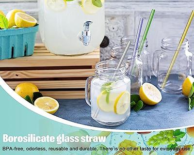 4 Pieces Glass Boba Straws Reusable Glass Drinking Straws Wide Clear Straws  12mm Clear Smoothie Straws