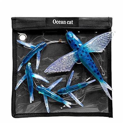 OCEAN CAT Fly FishTrolling Lures Baits with Rigged Hook 9/0 for