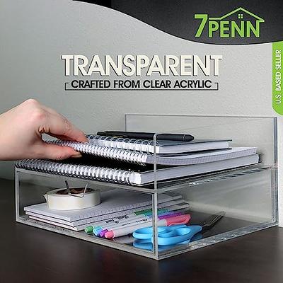 7Penn Acrylic Desk Organizer Tray - 2 Tier Clear Paper File