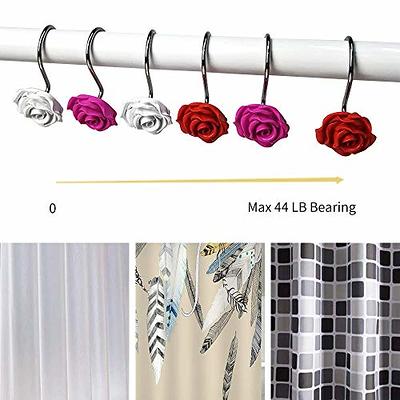 50pcs Rustproof Curtain Hooks Stainless Steel Bathroom Shower