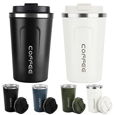  MOMSIV 12oz Travel Mug, Insulated Coffee Cup with Leakproof  Lid, Vacuum Stainless Steel Double Walled Reusable Tumbler for Hot and Cold  Water Coffee and Tea In Travel and Car (Black 