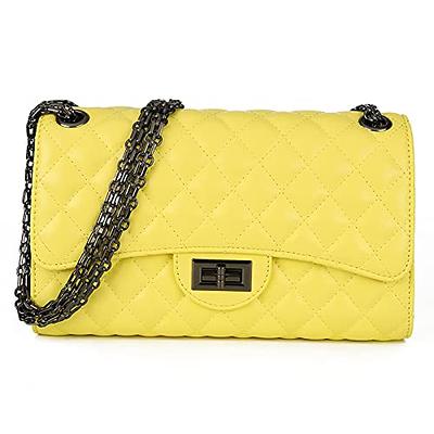 JBB Women's Chunky Chain Purses Y2K Bag Small Crossbody Leather Shoulder Handbags Quilted Evening Clutch