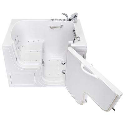 Woodbridge Acrylic 54 in. x 30 in. Left Hand Walk-In Air and Whirlpool Jets Hot Tub in White with Quick Fill Faucet HBT6084