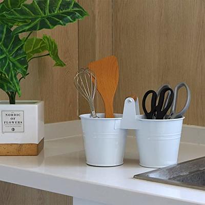 Double Cutlery Holder, Ceramic Silverware Container , Kitchen