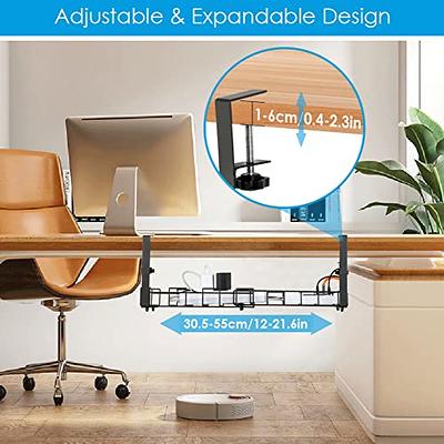 Expandable Under Desk Cable Storage Rack Management Tray Desk