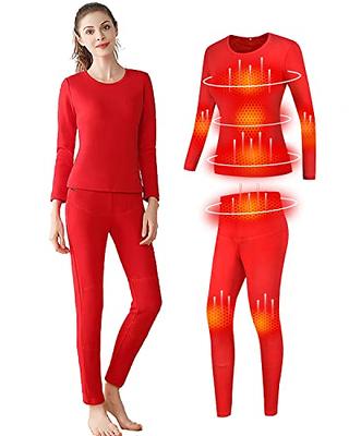 Heated Thermal Underwear Set for Men Women, USB Electric Heating Base Layer  Fleece Lined for Winter (No Battery)