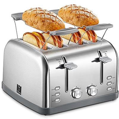 iSiLER 2 Slice Toaster, 1.3 Inches Wide Slot Bagel Toaster with 7 Shade  Settings and Double Side Baking, Compact Bread Toaster with Removable Crumb