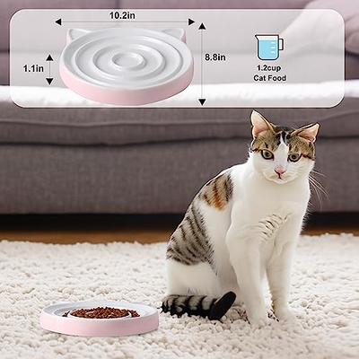 Cat Slow Feeder Bowl Fish-Shaped Cat Puzzle Feeder Food Mat for