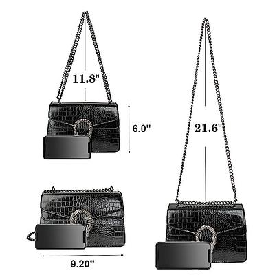 Large Black Chain Strap Shoulder Bag