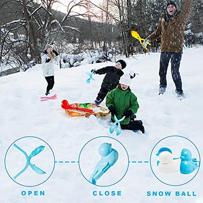 4 Pack Snowball Makers,Perfect Outdoor Play Snow Toys For Kids,Snow Ball  Shaper Molds Toys For Kids Snow Ball Fights Tool,Kids Winter Toys Snow Ball  Clip,Snow/Sand Games For Kids Outdoor
