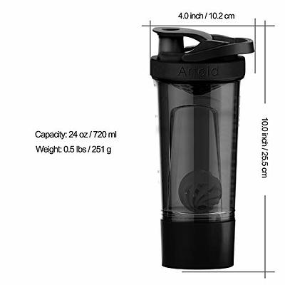 Squatz 22Oz Electric Shaker Bottle Automatic Blending Flask for Protein  USB-Rechargeable (Black) 