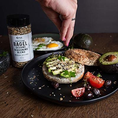 Everything Bagel Seasoning Blend Original XL 10 Ounce Jar. Delicious Blend  of Sea Salt and Spices Dried Minced Garlic & Onion Flakes. Bagel Allspice