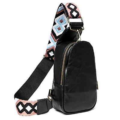 WSRYDJDL Women Chest Bag Sling Bag Small Crossbody PU Leather Satchel Daypack Shoulder Backpack for Traveling Hiking Cycling