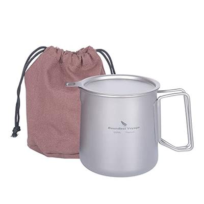 Boundless Voyage Titanium Cup with Lid Outdoor Camping Ultralight Water Tea  Coffee Mug 200ML/300ML/450ML (300ml (10fl oz))