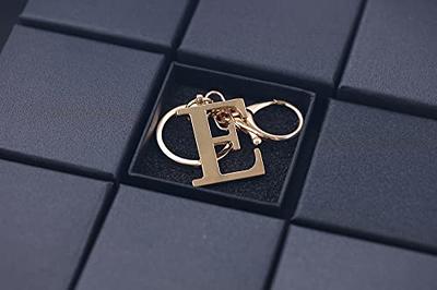 Stainless Steel Gold Letter A-Z Keychain for Women Men, Initial