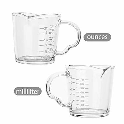 3 Pieces Espresso Shot Glass Double Spouts Measuring Cups 3 Ounce Triple  Pitcher Barista Double Spouts with Pouring Handle for Milk, Espresso, Coffee