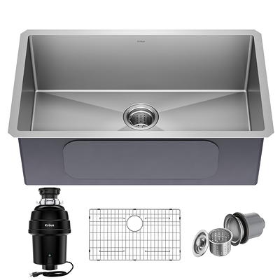 Kraus Kore 2-Tier Workstation 45-Inch Undermount 16 Gauge Single Bowl Stainless Steel Kitchen Sink with Accessories