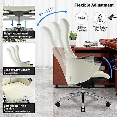 BestOffice Ergonomic Desk Armless Mesh Computer Lumbar Support Swivel  Rolling Executive Adjustable Task Chair for Back Pain (White)