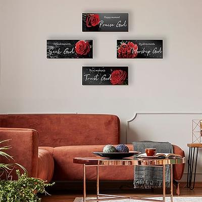 ONIZHITY 4 Pcs Red Bathroom Decor Religious Wall Art Bible Verse  Inspirational Red Rose Wall Decor Rustic Flower Wooden Christian Sign for  Home Bathroom Office Bedroom Living Room Kitchen(Red 10x4) - Yahoo