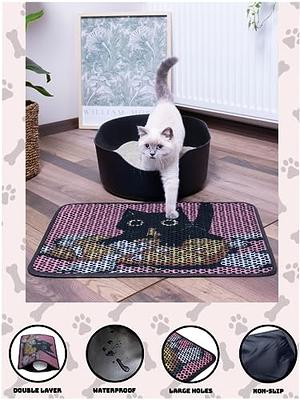 PETKARAY Cat Litter Mat, Litter Box Mat with Hidden Handle, Upgraded  Anti-Slip Back Layer, Large Scatter Control and Urine-Proof Litter Trapping  Mat