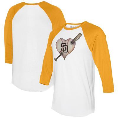 San Diego Padres Tiny Turnip Women's Baseball Tie T-Shirt - White