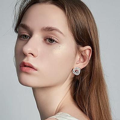 Chunky Gold Clip on Hoop Earrings for Women, 14K Gold Plated Hoops Earring Jewelry Gift