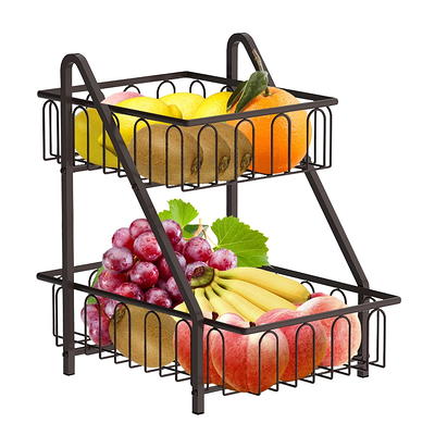 Gourmet Basics by Mikasa Flax 2-Tier Basket, Black