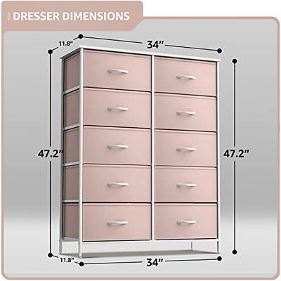 Sorbus 12 Drawer Dresser Chest ,Pink