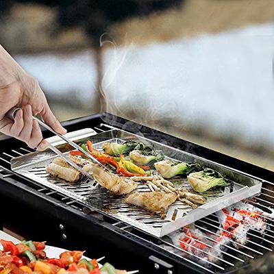 Extreme Salmon BBQ Grill Pan for Vegetables, Embossed Stainless