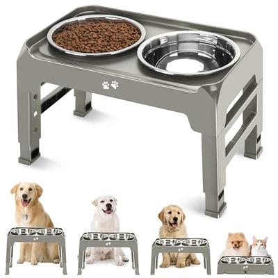 Elevated Dog Bowls,Stainless Steel Raised Dog Bowls, Adjustable to 8  Heights(2.75 up to 20''),for Small, Medium, Large,Extra Large Sized Dogs  with 2 Stainless Steel Dog Bowls for Food & Water - Yahoo