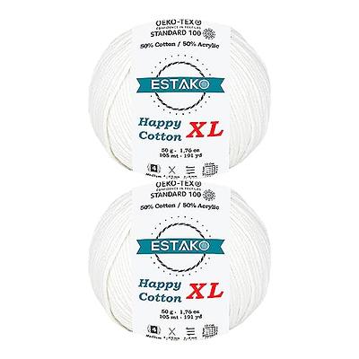 Estako Happy Cotton XL, (2 Skeins Pack) 50% Cotton 50% Acrylic