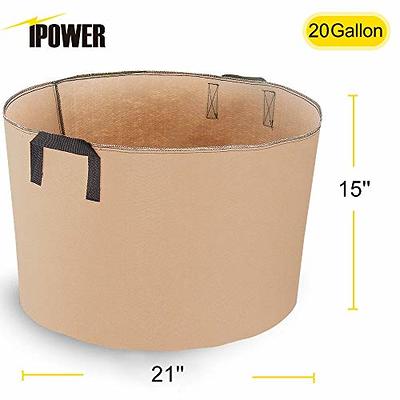 10 Gallon Grow Bags 5-Pack Black Thickened Nonwoven Fabric Pots with Handles, Multi-Purpose Rings