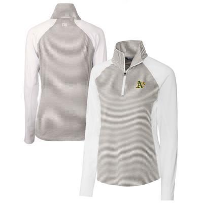 Men's Cutter & Buck Black San Francisco 49ers Throwback Logo Traverse Stripe Stretch Quarter-Zip Pullover Top Size: Small