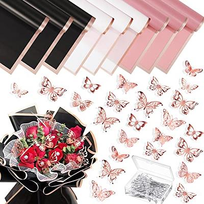 50 PCS Single Rose Sleeve Plastic Flower Wrapping Bags Cellophane