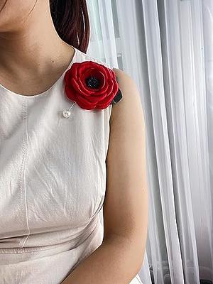 Red Brooch Flower, Brooch for Women, Brooch Pin for Women, Dress