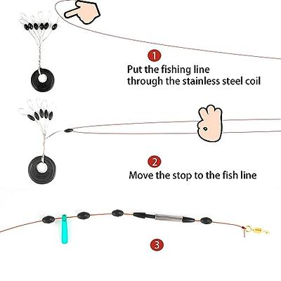 600 pcs Fishing Rubber Bobber Beads Stopper Bobber Stops 6 in 1 Float  Sinker Stops